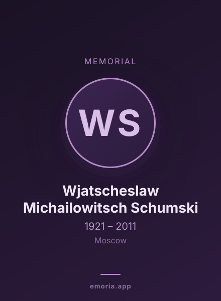 Memorial portrait of Wjatscheslaw Michailowitsch Schumski