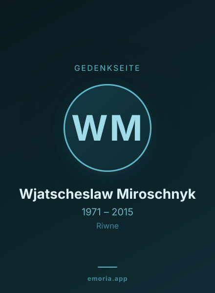 Gedenkportrait von Wjatscheslaw Miroschnyk