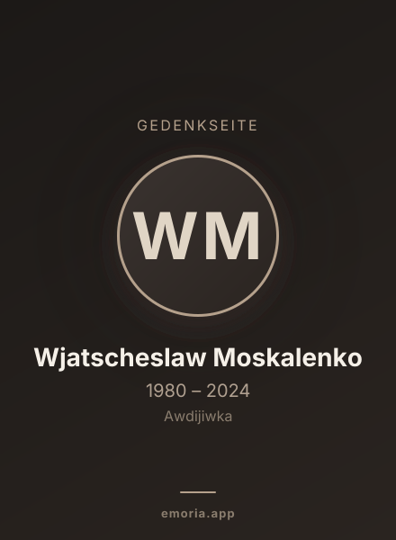 Gedenkportrait von Wjatscheslaw Moskalenko