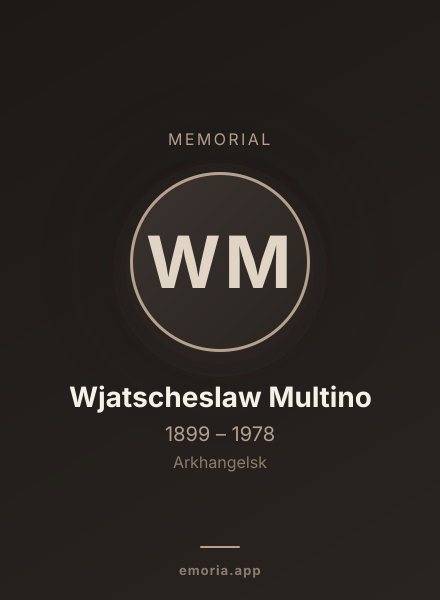Memorial portrait of Wjatscheslaw Multino