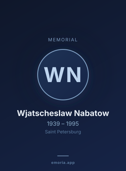 Memorial portrait of Wjatscheslaw Nabatow