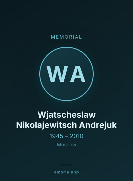 Memorial portrait of Wjatscheslaw Nikolajewitsch Andrejuk