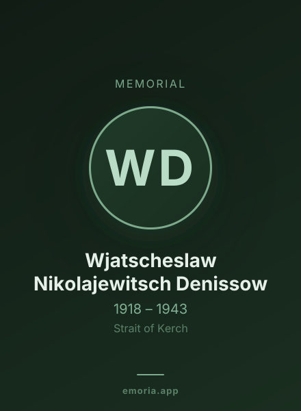 Memorial portrait of Wjatscheslaw Nikolajewitsch Denissow