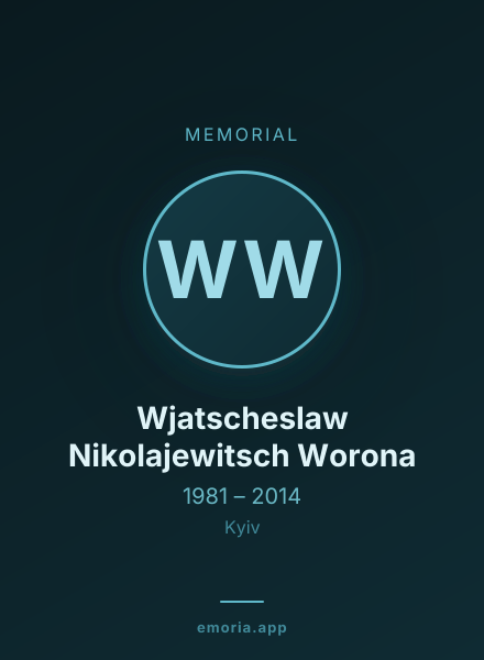 Memorial portrait of Wjatscheslaw Nikolajewitsch Worona