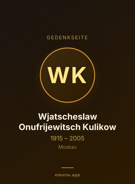 Gedenkportrait von Wjatscheslaw Onufrijewitsch Kulikow