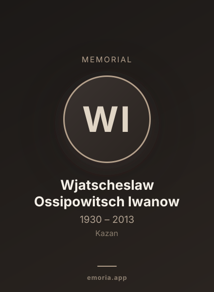 Memorial portrait of Wjatscheslaw Ossipowitsch Iwanow
