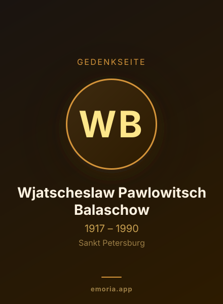Gedenkportrait von Wjatscheslaw Pawlowitsch Balaschow