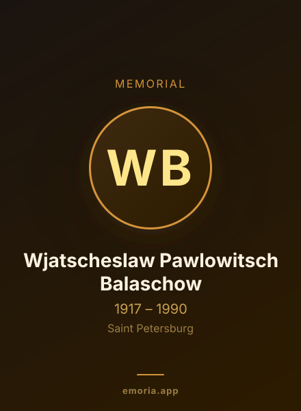 Memorial portrait of Wjatscheslaw Pawlowitsch Balaschow