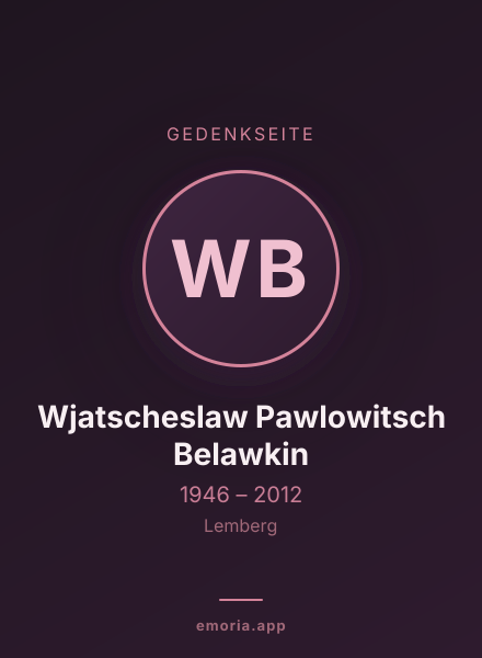 Gedenkportrait von Wjatscheslaw Pawlowitsch Belawkin