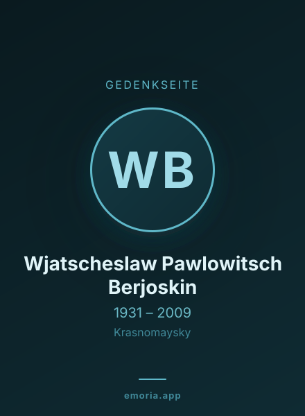 Gedenkportrait von Wjatscheslaw Pawlowitsch Berjoskin