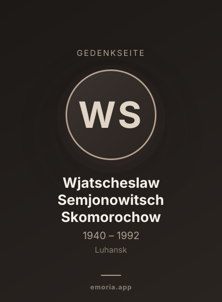 Gedenkportrait von Wjatscheslaw Semjonowitsch Skomorochow