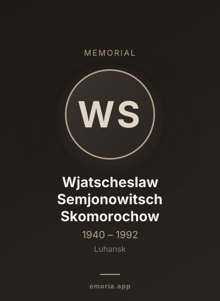 Memorial portrait of Wjatscheslaw Semjonowitsch Skomorochow