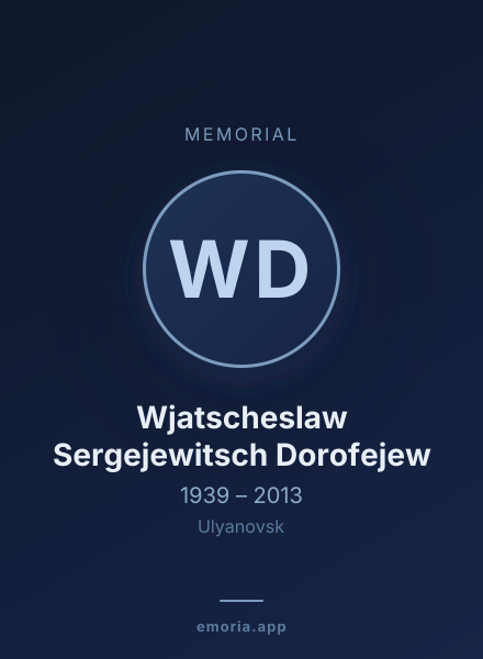 Memorial portrait of Wjatscheslaw Sergejewitsch Dorofejew