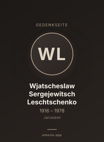 Gedenkportrait von Wjatscheslaw Sergejewitsch Leschtschenko