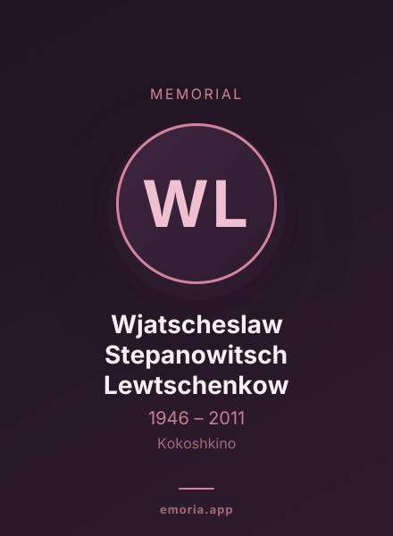 Memorial portrait of Wjatscheslaw Stepanowitsch Lewtschenkow