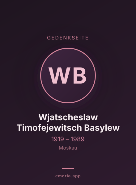 Gedenkportrait von Wjatscheslaw Timofejewitsch Basylew