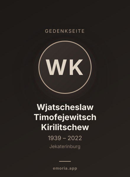 Gedenkportrait von Wjatscheslaw Timofejewitsch Kirilitschew
