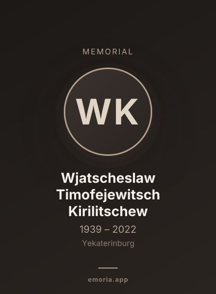 Memorial portrait of Wjatscheslaw Timofejewitsch Kirilitschew