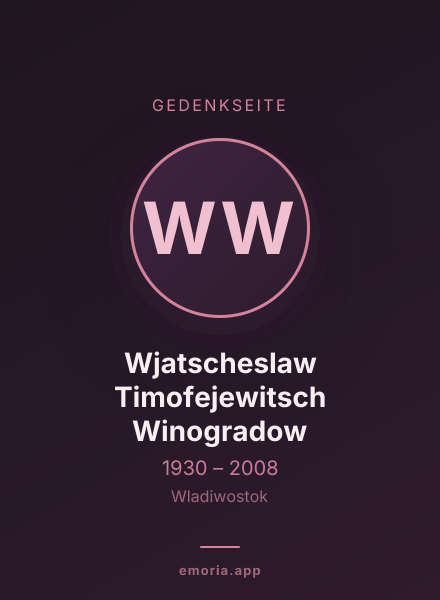 Gedenkportrait von Wjatscheslaw Timofejewitsch Winogradow