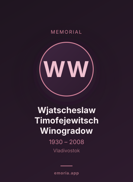 Memorial portrait of Wjatscheslaw Timofejewitsch Winogradow