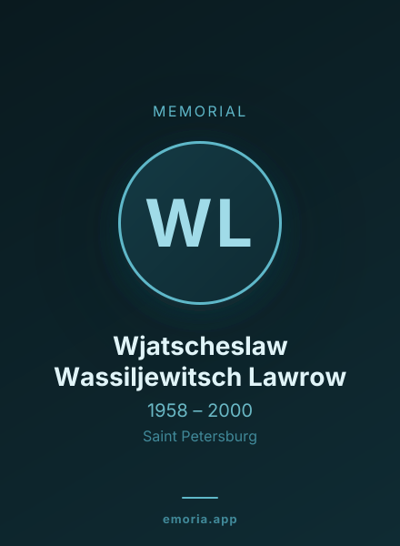 Memorial portrait of Wjatscheslaw Wassiljewitsch Lawrow