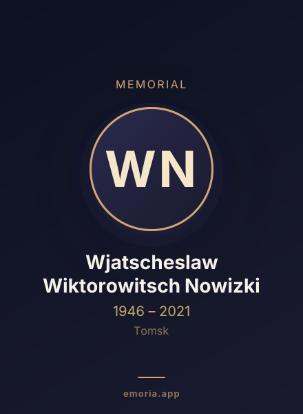 Memorial portrait of Wjatscheslaw Wiktorowitsch Nowizki