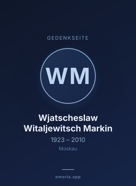 Gedenkportrait von Wjatscheslaw Witaljewitsch Markin
