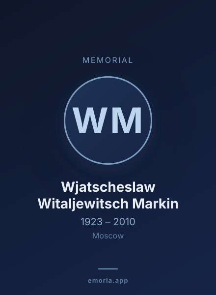 Memorial portrait of Wjatscheslaw Witaljewitsch Markin