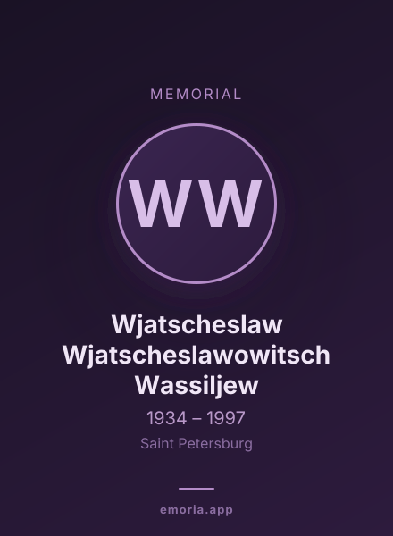 Memorial portrait of Wjatscheslaw Wjatscheslawowitsch Wassiljew