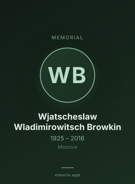 Memorial portrait of Wjatscheslaw Wladimirowitsch Browkin