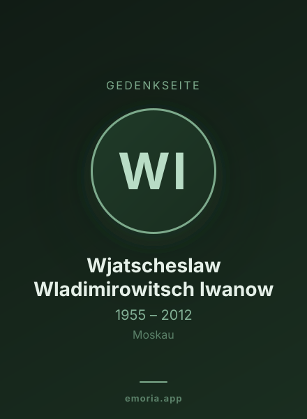 Gedenkportrait von Wjatscheslaw Wladimirowitsch Iwanow