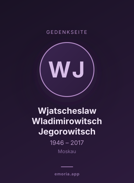 Gedenkportrait von Wjatscheslaw Wladimirowitsch Jegorowitsch
