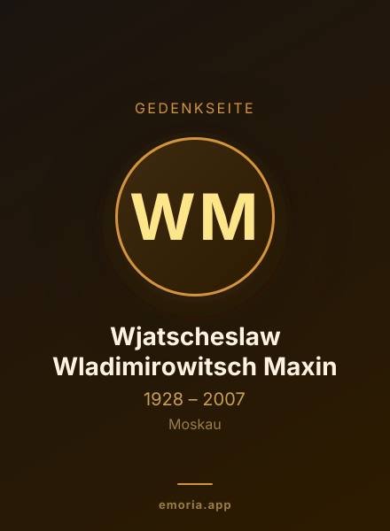 Gedenkportrait von Wjatscheslaw Wladimirowitsch Maxin