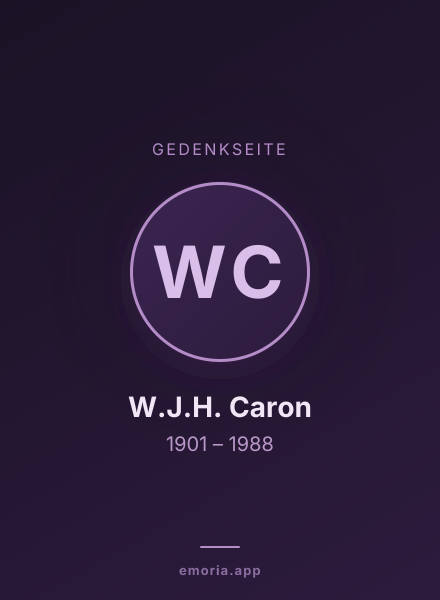 Gedenkportrait von W.J.H. Caron