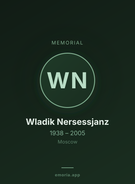 Memorial portrait of Wladik Nersessjanz