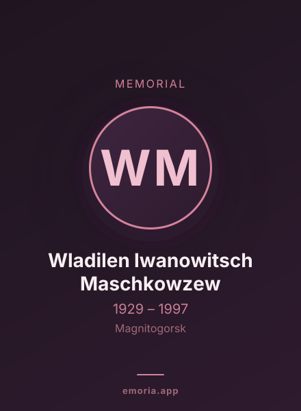 Memorial portrait of Wladilen Iwanowitsch Maschkowzew