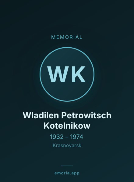 Memorial portrait of Wladilen Petrowitsch Kotelnikow