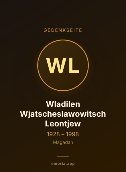 Gedenkportrait von Wladilen Wjatscheslawowitsch Leontjew