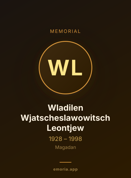 Memorial portrait of Wladilen Wjatscheslawowitsch Leontjew