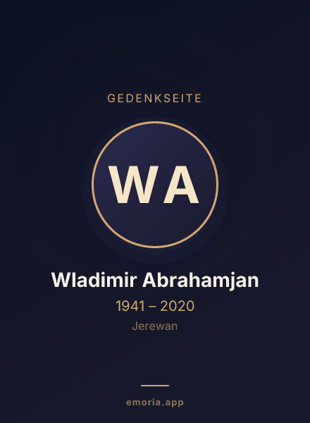Gedenkportrait von Wladimir Abrahamjan