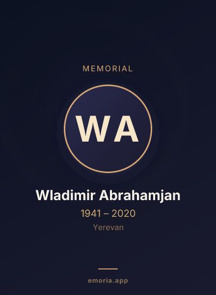 Memorial portrait of Wladimir Abrahamjan