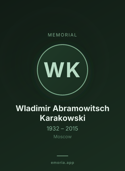 Memorial portrait of Wladimir Abramowitsch Karakowski