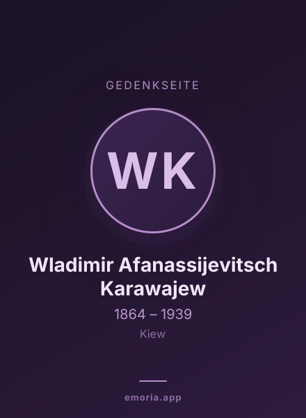Gedenkportrait von Wladimir Afanassijevitsch Karawajew