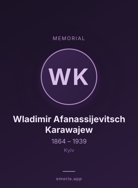 Memorial portrait of Wladimir Afanassijevitsch Karawajew