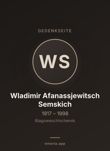 Gedenkportrait von Wladimir Afanassjewitsch Semskich