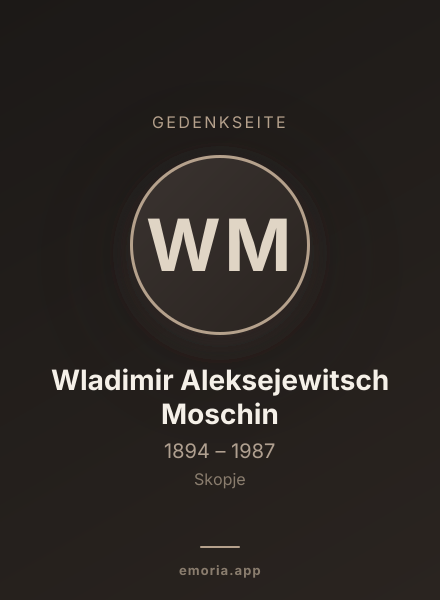 Gedenkportrait von Wladimir Aleksejewitsch Moschin