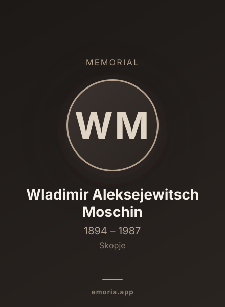 Memorial portrait of Wladimir Aleksejewitsch Moschin