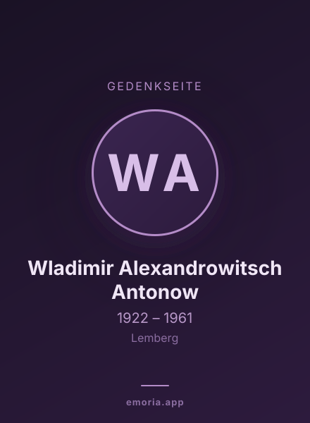 Gedenkportrait von Wladimir Alexandrowitsch Antonow