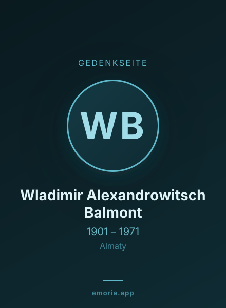 Gedenkportrait von Wladimir Alexandrowitsch Balmont