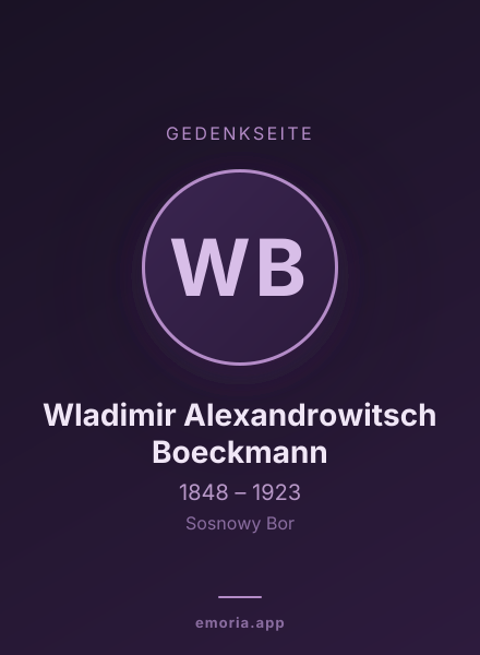 Gedenkportrait von Wladimir Alexandrowitsch Boeckmann